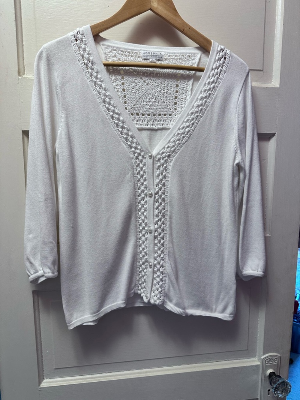Joseph A. White Crochet-Trim Knit Top